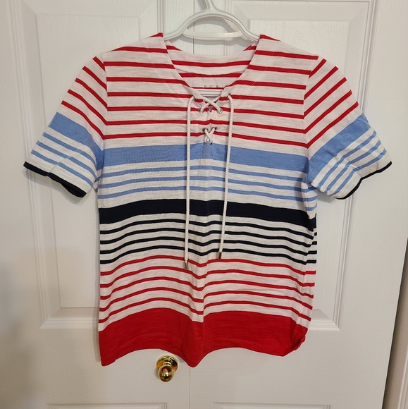 🌟4/$15 Allison Daley Striped T-Shirt Size Small Petite - Picture 1 of 5